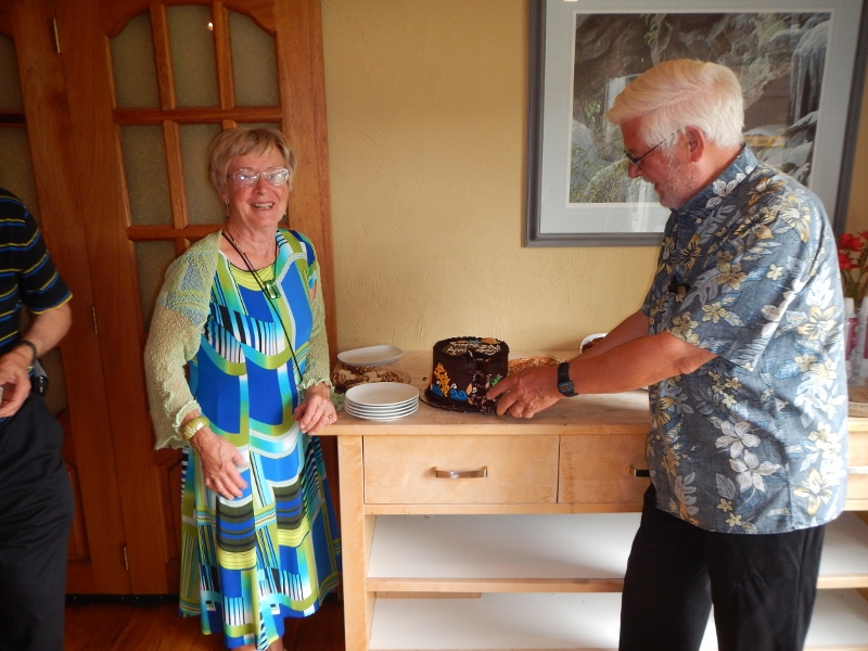 2015 John & Eleanor cut their cake at their 50th