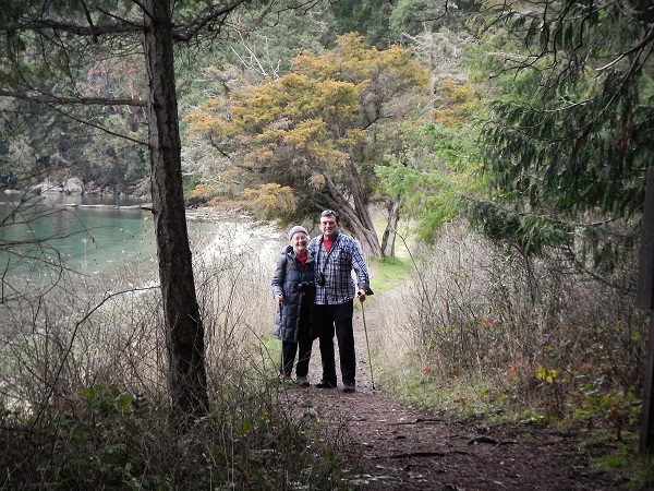 2017 Brian & Eleanor on hike around Montague HBR
        Galiano