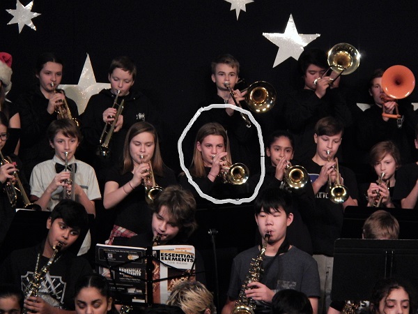 2017 Madi Plays the Trumphet in her School Band