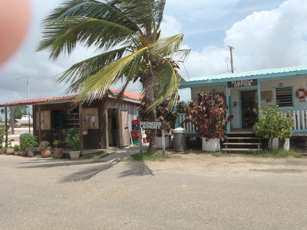 Snack Bar and office at Cucumber
                Beach Marina Belize