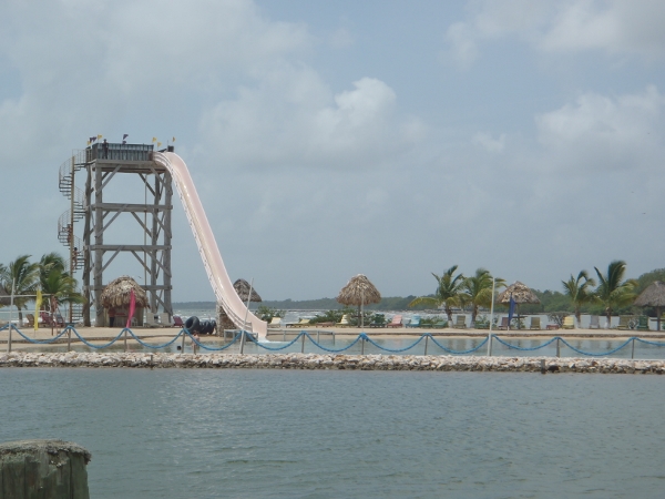 Water Slide in the water park at
            Cucumber Beach Marina