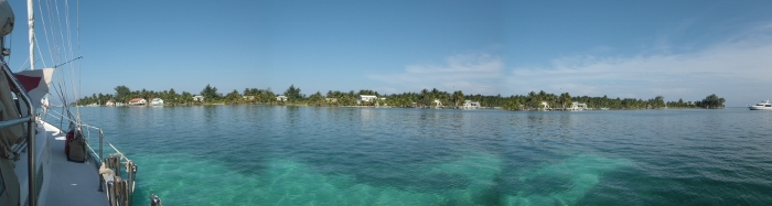 A Panoramic view of South West Cay in Glovers Reef