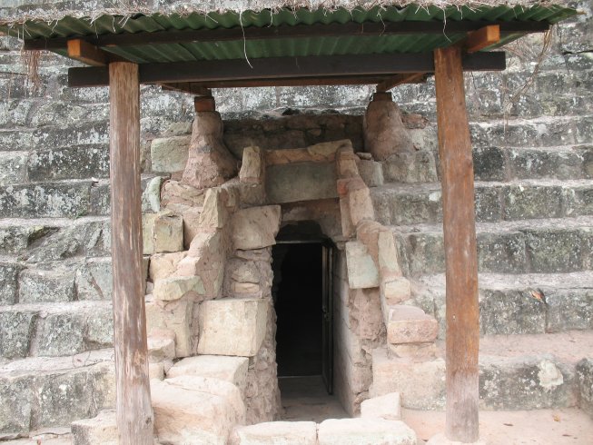 Tunnel in the
        Copan Ruins