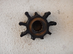 What a sea water pump impeller looks like after 12 years
          of wear
